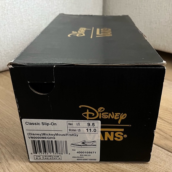 Vans x Disney ✩ Mickey Mouse Frost Grey Classic Slip On Shoes - Picture 11 of 11
